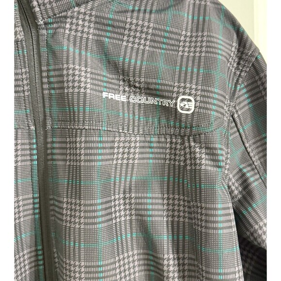 Free Country Women’s Rain Jacket | Teal And Gray Plaid | Women’s Size XL | - Picture 3 of 10